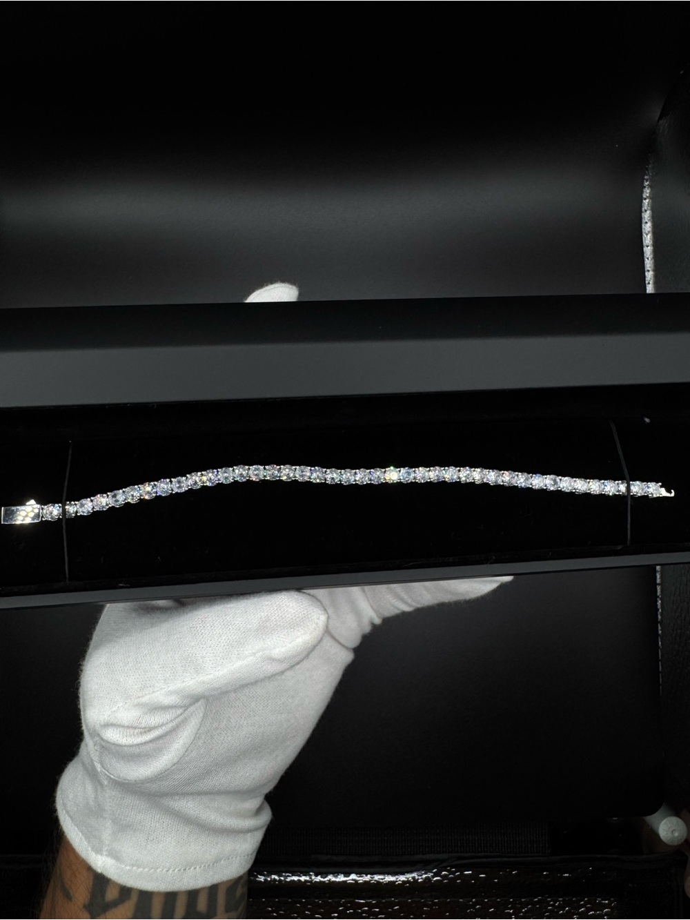 Tennis Bracelet Button Clasp 5A CZ